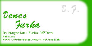 denes furka business card